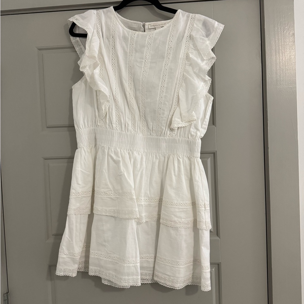 Chelsea & Violet Ivory Lace-Trimmed Dress